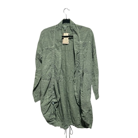 Sundance Moonlight Eyelet Jacket in Sage Green, New with Tags - Picture 3 of 9